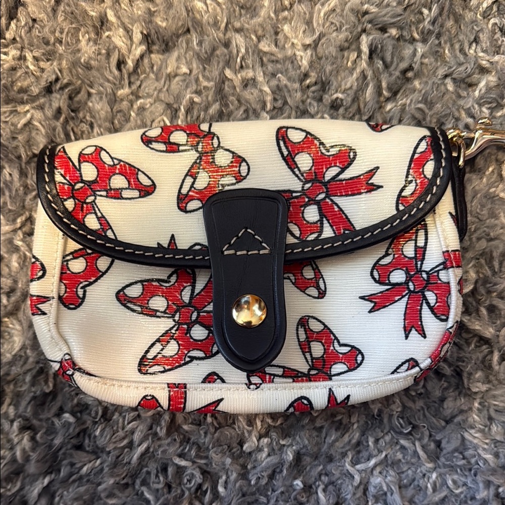 Dooney & Bourke Red and White Clutch with Bold Design